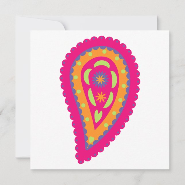 Colorful Paisley Save The Date (Vorderseite)
