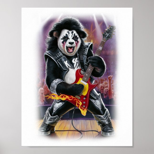 Colorful Panda Design on a White Poster (Vorne)