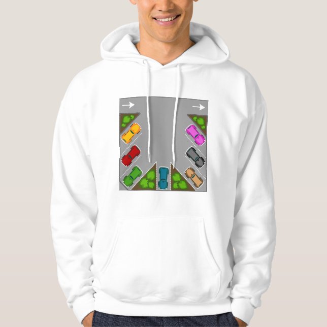 Colorful Parking Lot Overhead View Car Enthusiast Hoodie (Vorderseite)