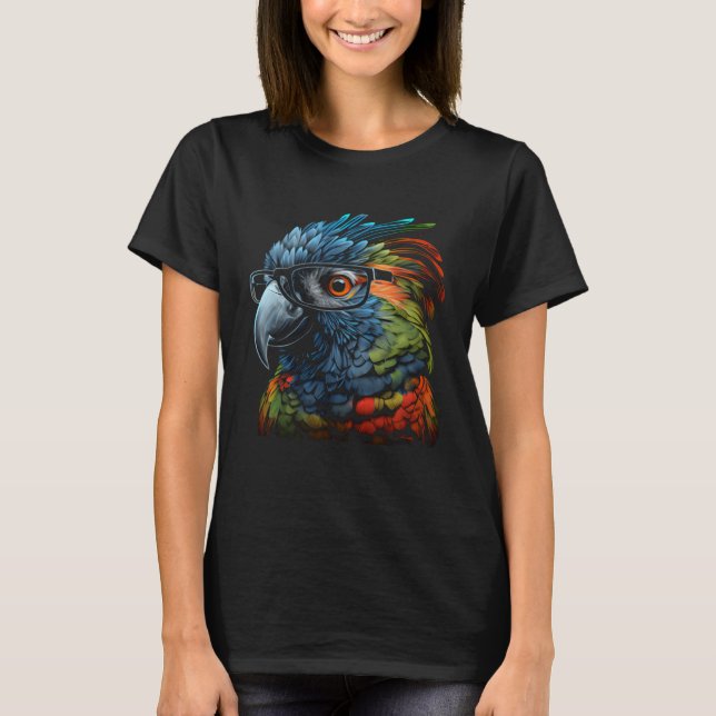 Colorful Parrot Face Graphic Tees Men Women Boys G (Vorderseite)