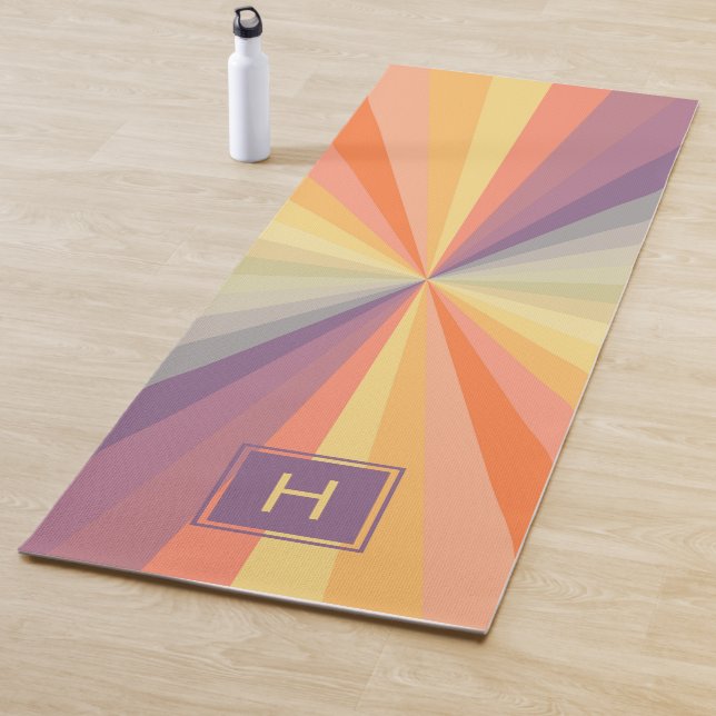 Colorful Pastel Rainbow Monogram Yogamatte (Beispiel)