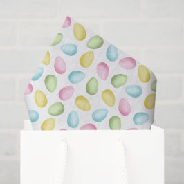 Colorful Pastel Watercolor Easter Eggs Pattern Seidenpapier