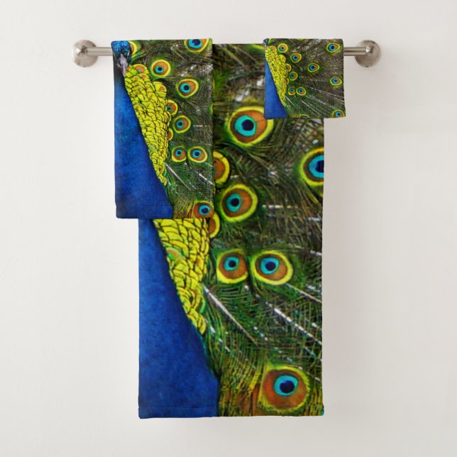 Colorful peacock badhandtuch set (Insitu)