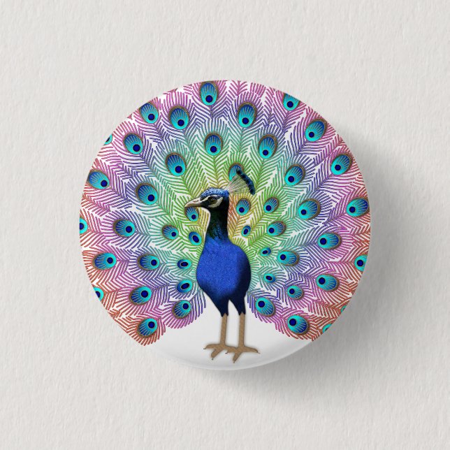 Colorful Peacock Button (Vorderseite)