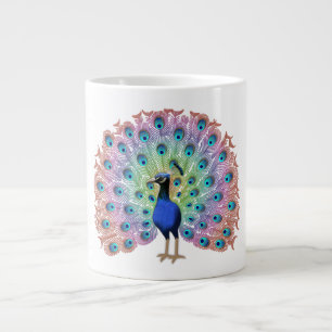 Colorful Peacock Jumbo-Tasse