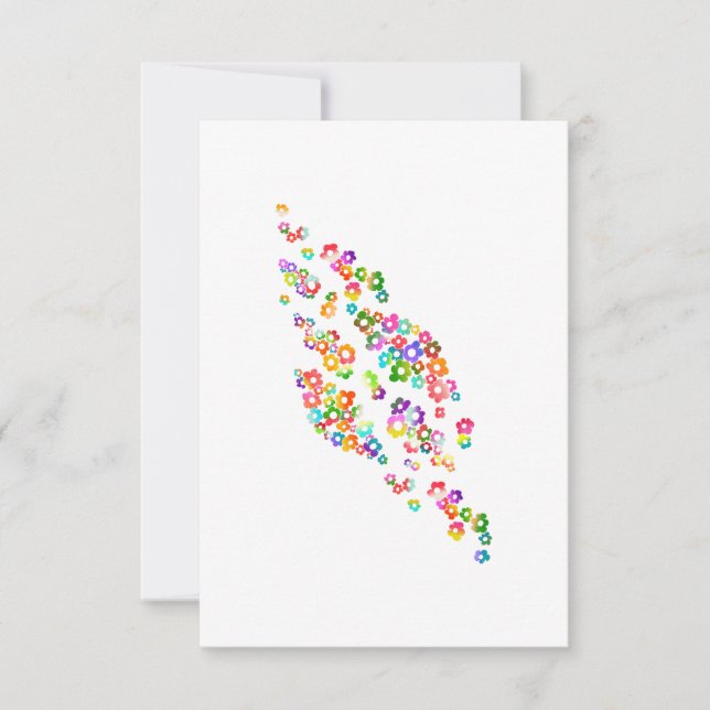 Colorful Peony Flowers Einladung (Vorderseite)