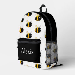 Colorful personalized backpack, kids cute bee bedruckter rucksack
