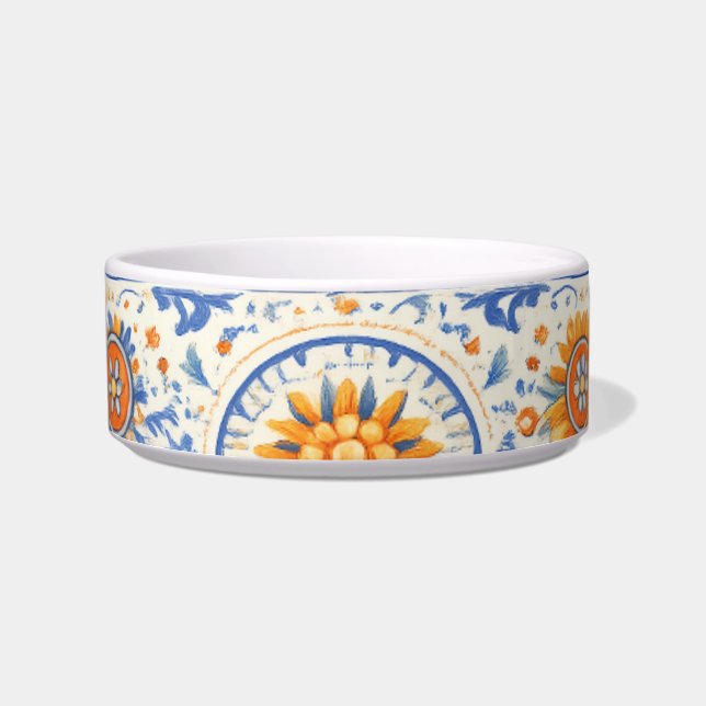 Colorful Pet Bowl, Mediterranean Tile Inspired Napf (Vorderseite)