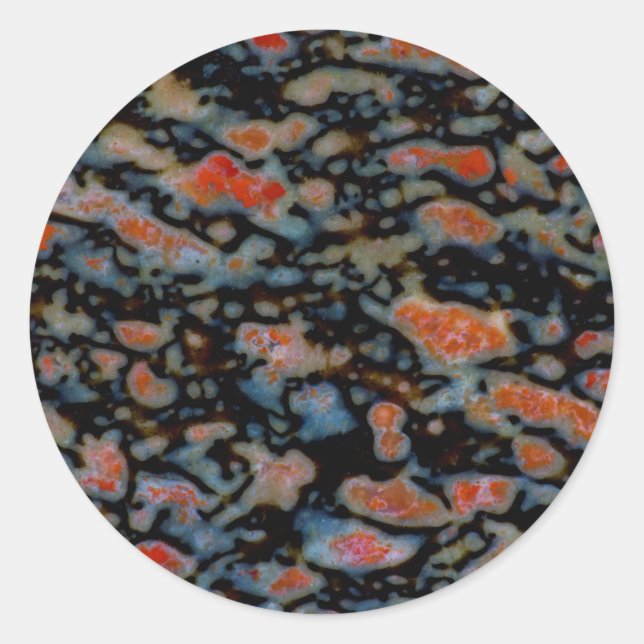 Colorful Petrified Dinosaur Bone Runder Aufkleber (Vorderseite)