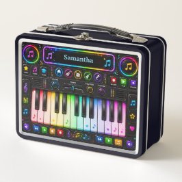 Colorful Piano Keyboard Music Panel Kids  Metall Brotdose
