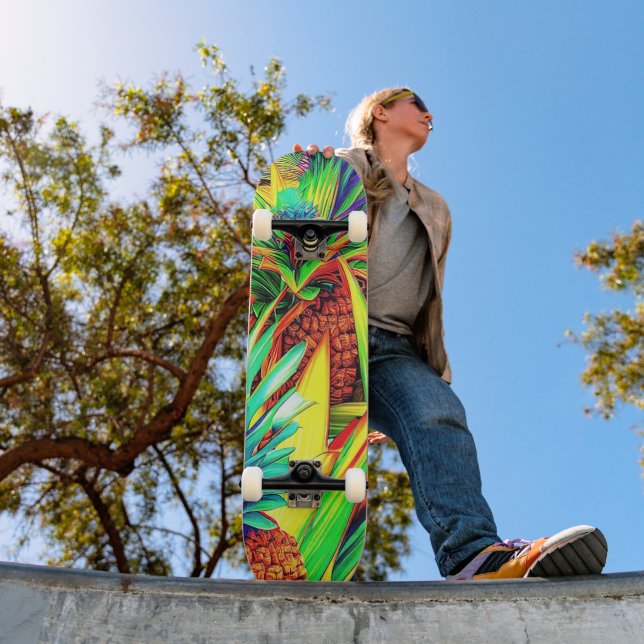 COLORFUL PINEAPPLE  PATTERNS  SKATEBOARD (Außenbereich 1)