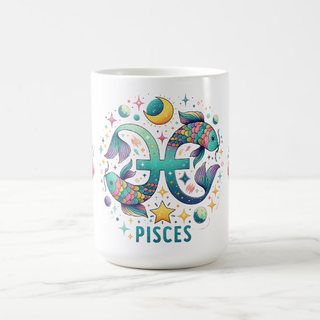 Colorful Pisces Zodiac Fish Astrology Kaffeetasse (Mittel)