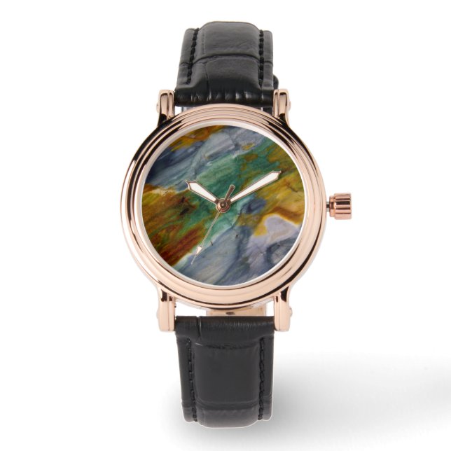 Colorful Piute Jasper Armbanduhr (Vorderseite)