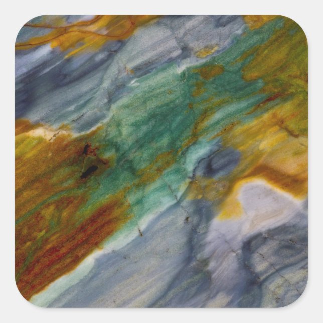 Colorful Piute Jasper Quadratischer Aufkleber (Vorderseite)