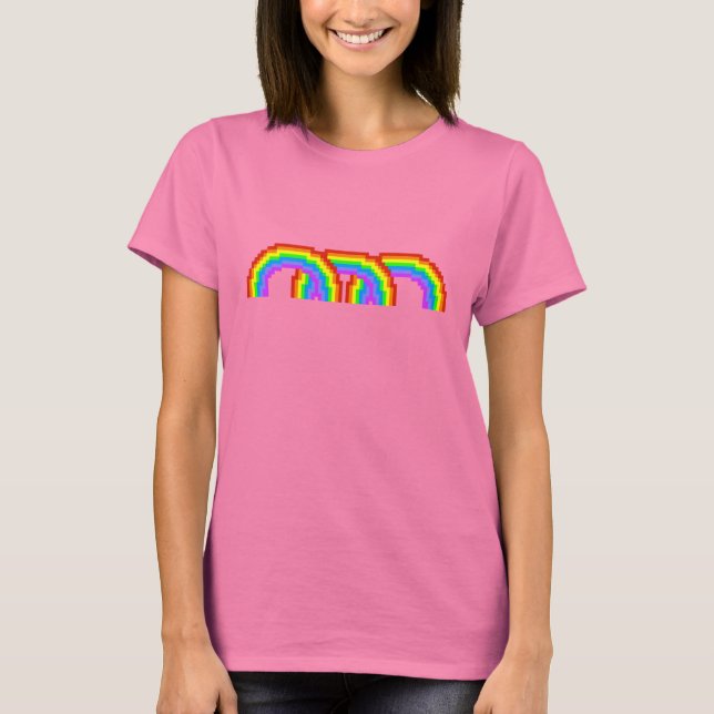 Colorful Pixel Art Rainbow T-shirt for Women (Vorderseite)