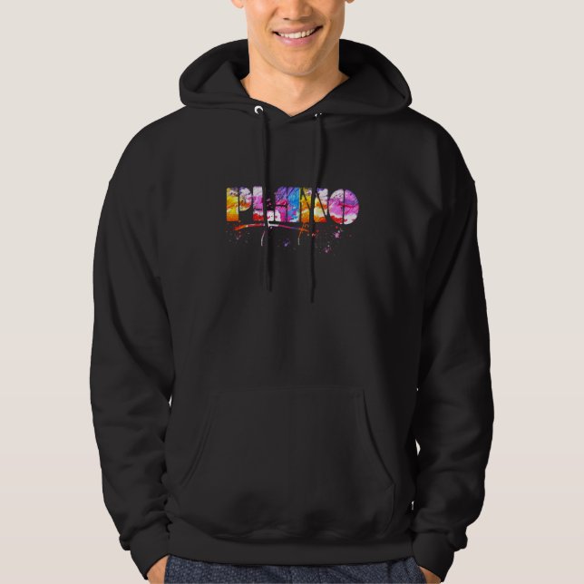 Colorful Plano Lettering  Watercolor Plano Hoodie (Vorderseite)