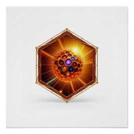 Colorful Plasma Ball Emitting Rays Poster