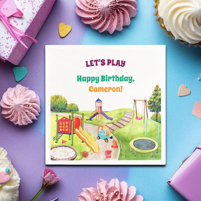 Colorful Playground Birthday Party  Serviette (Von Creator hochgeladen)