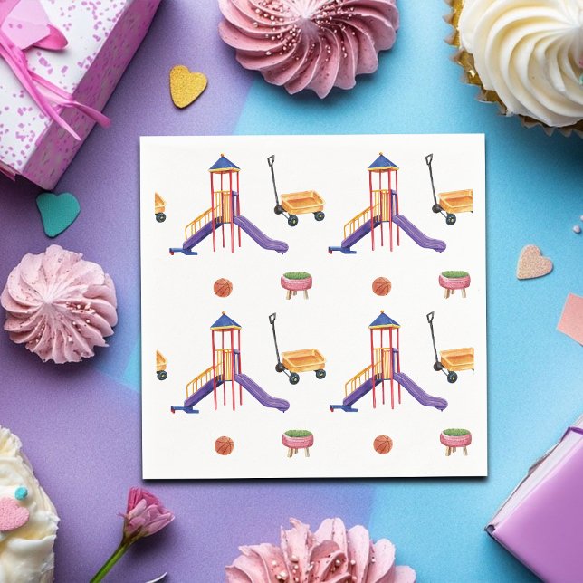 Colorful Playground Birthday Party Serviette (Von Creator hochgeladen)
