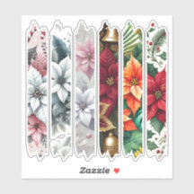 Colorful Poinsettia Washi Tape Scrapbook Stickers