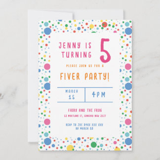 Colorful Pokadot Geburtstagsparty Einladung