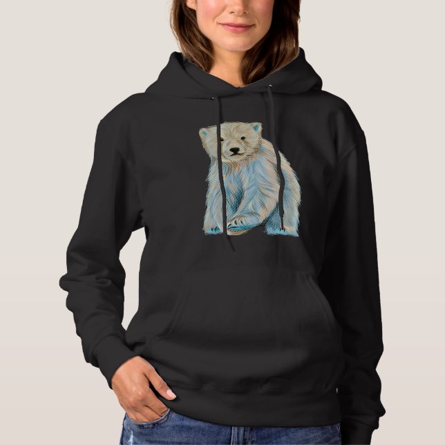 Colorful Polar Bear Pop Style Hoodie (Vorderseite)