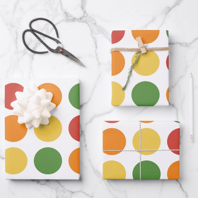 Colorful Polka Dot Baby Shower Birthday Geschenkpapier Set (Vorderseite)