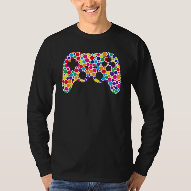 Colorful Polka Dot Game Controller International D T-Shirt (Vorderseite)