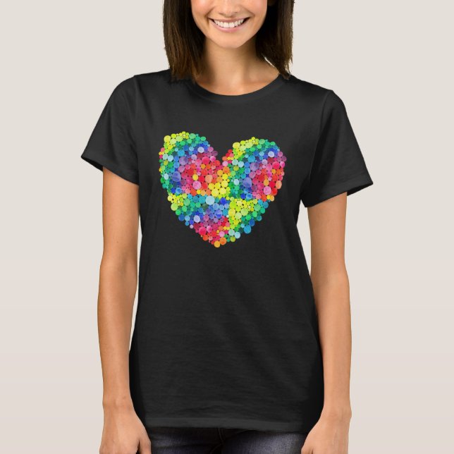 Colorful Polka Dot Heart International Dot Day T-Shirt (Vorderseite)