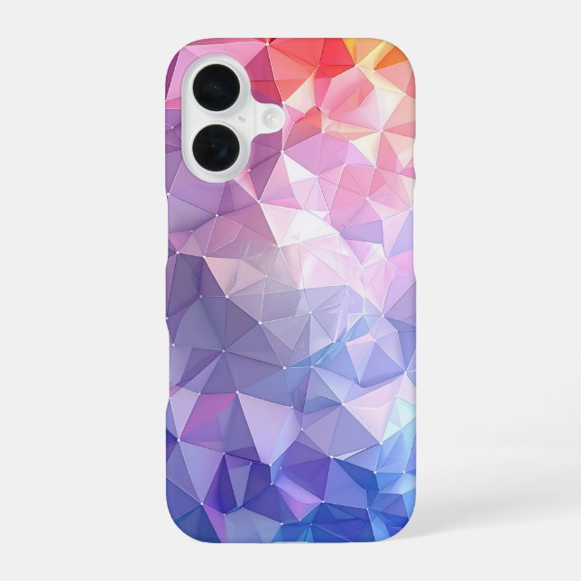 Colorful Polygon Gradient Abstract Design iPhone 16 Hülle (Rückseite)