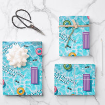 Colorful Poolside Items Summer Birthday Pool Party