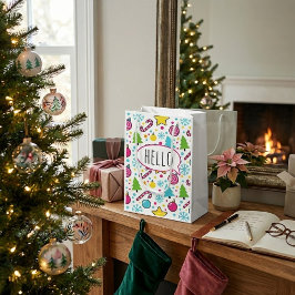 Colorful Pop Art Christmas Tree Pattern – Merry Po Kleine Geschenktüte