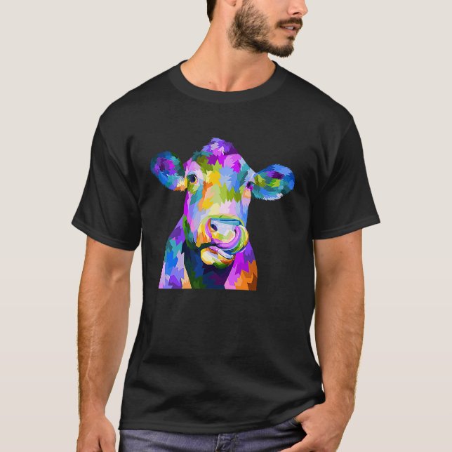 Colorful Pop Cow T-Shirt (Vorderseite)