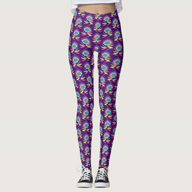 Colorful Protea Leggings (Vorderseite)