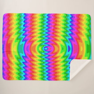 Colorful Psychedelic Art Sherpa Fleece Blanket Sherpadecke