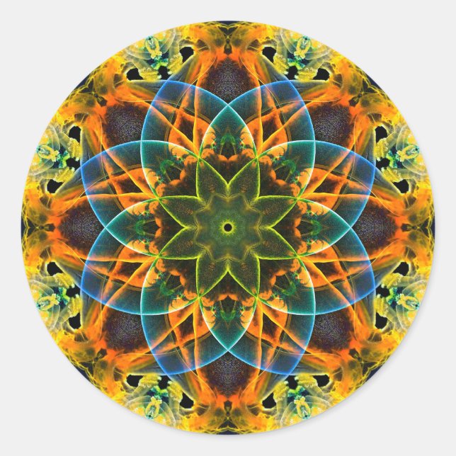 Colorful Psychedelic Dreamy Mandala Stickers (Vorderseite)
