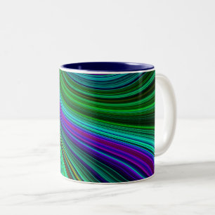 Colorful Psychedelic Lines Design Zweifarbige Tass Tasse