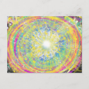 Colorful Psychedelic Star Funky Modern Pop Art Postkarte