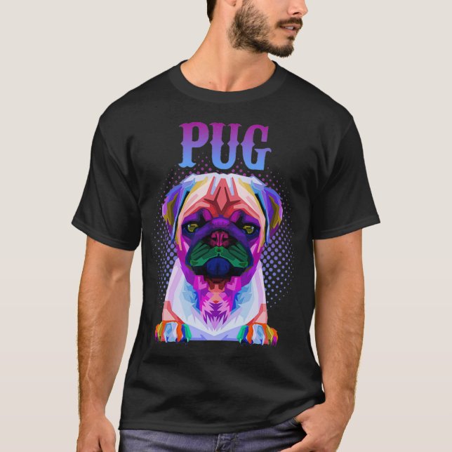 Colorful Pug Dog Breed Pullover  (Vorderseite)