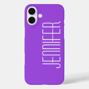 Colorful Purple, Minimalist with Jumbo Name iPhone 16 Plus Hülle