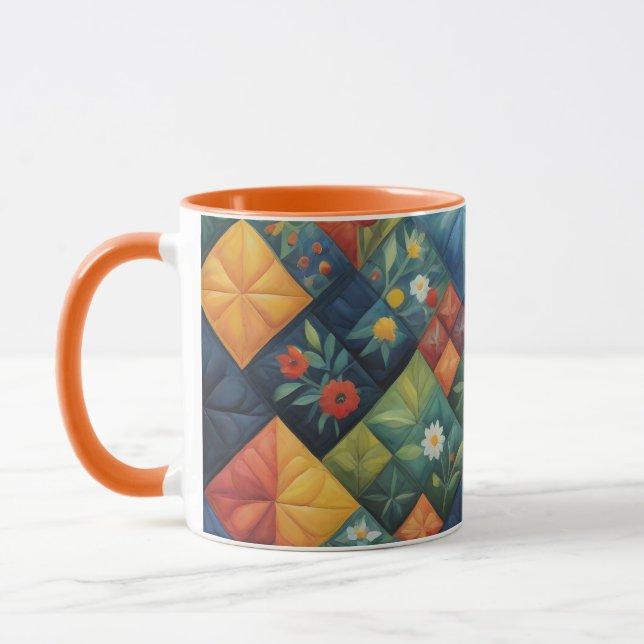 Colorful Quilting Pattren - Quilting Lover Tasse (Links)
