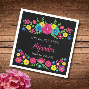Colorful Quinceañera mexikanische Blume Papier Nap Serviette