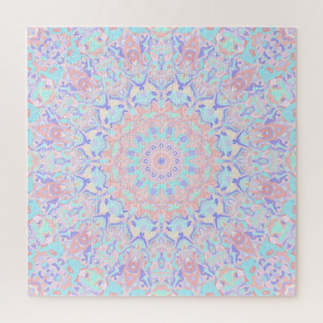 Colorful Quirky Boho Hippie Retro Pastel Mandala Puzzle (Vertikal)