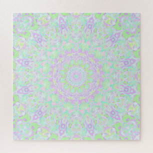 Colorful Quirky Groovy Eclectic Pastel Mandala Puzzle