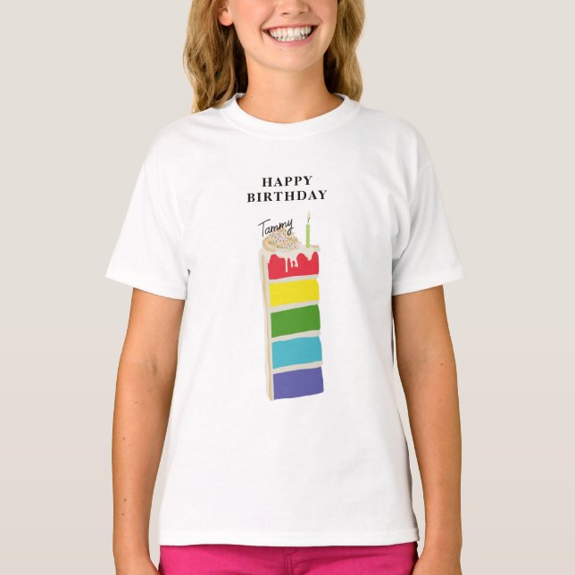 Colorful Rainbow Birthday Party T-Shirt (Vorderseite)