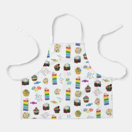Colorful Rainbow Cake Desserts & Sprinkles Pattern Schürze