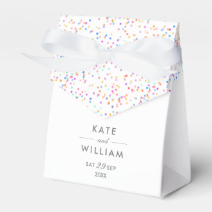 Colorful Rainbow Confetti Wedding Geschenkschachtel