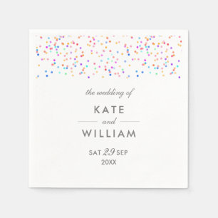 Colorful Rainbow Confetti Wedding Serviette