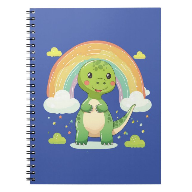 Colorful Rainbow Dino Notizblock (Vorderseite)