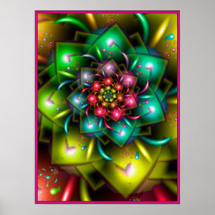 Colorful Rainbow Flower Poster
